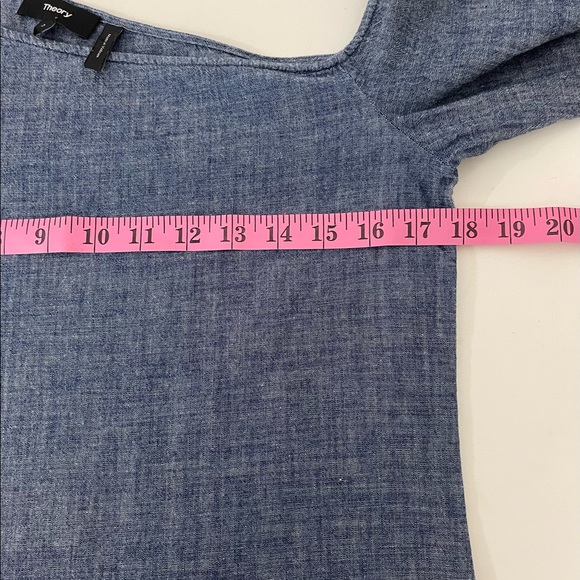 Theory Ulrika B Chambray One Shoulder Mini Dress/ Tunic Size 2 - Picture 6 of 9